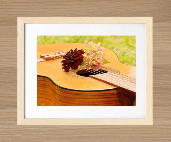 Guitar Photography art printed with realistic look on hight quality. Musical Instrument Wall Decor. Unframed.
