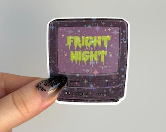 Halloween Movie Night Sticker | Holographic Spooky Vinyl Sticker