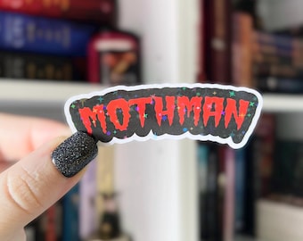 Pegatina holográfica de Mothman / Pegatina de vinilo Cryptid