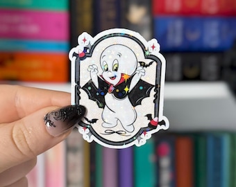 Vampire Ghost Sticker | Halloween Holographic Vinyl Sticker