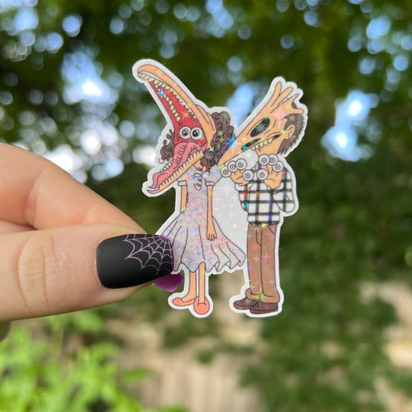 Halloween Sticker | Nostalgic Halloween Movie, Ghost Holographic Sticker | Waterproof Laptop, Kindle Sticker | Vinyl Glitter Sticker