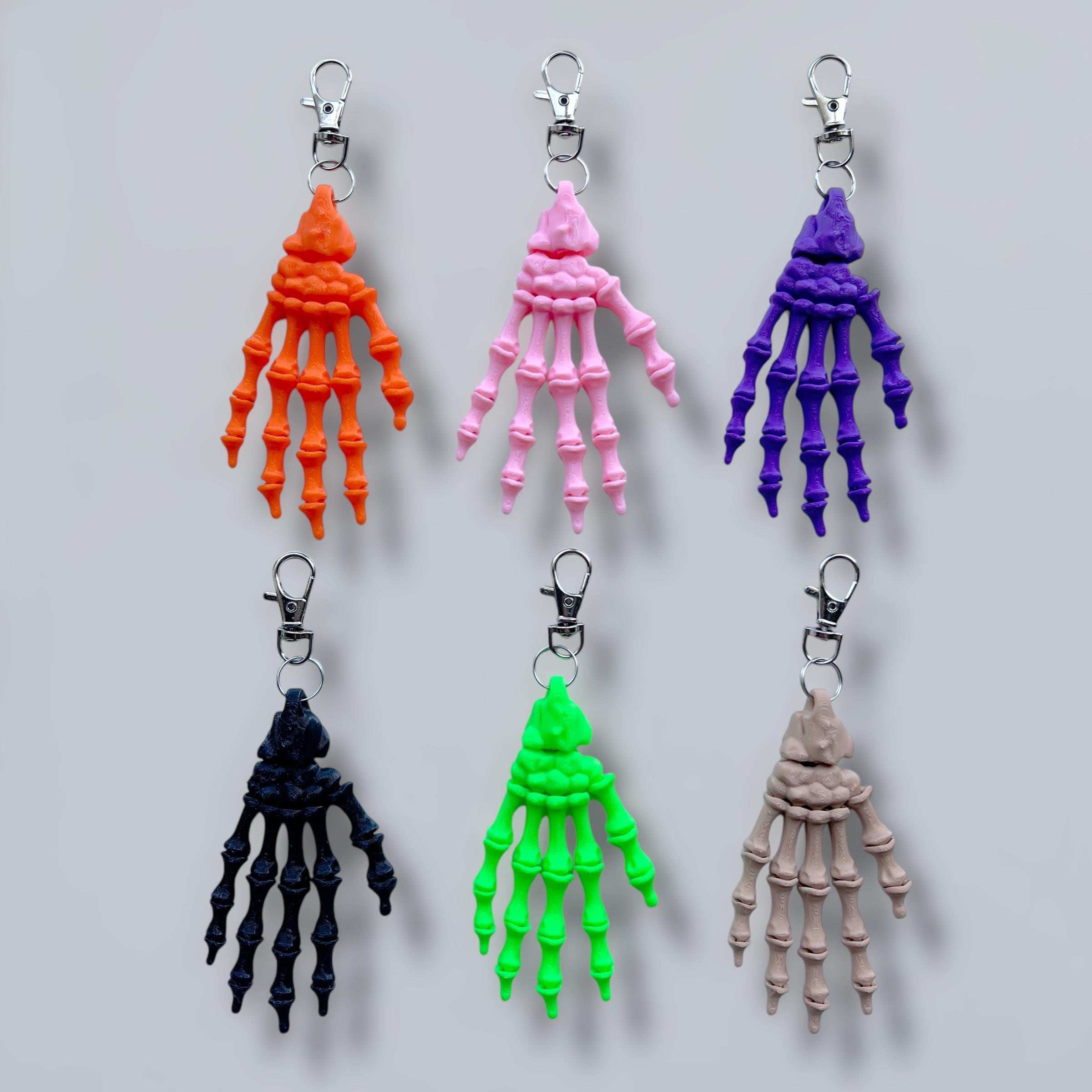 Skeleton Hand Key Chain Skeleton Hand Keychain | Neon Skeleton Charm | Skeleton Bag Charm ...