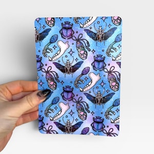 Bug & Bones Holographic Kindle Insert | Oddities and Curiosities Glitter Case Insert for Readers