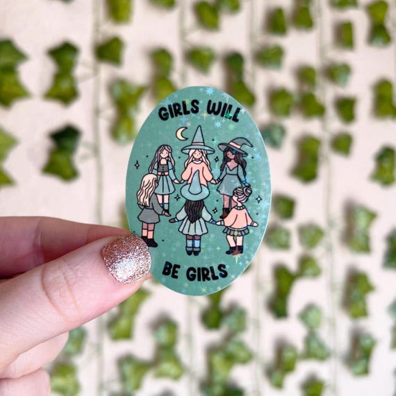 Witchy Sticker | Girls Will Be Girls Holographic Sticker | Spooky Sticker | Kindle Sticker | Vinyl Glitter Sticker | Halloween Sticker