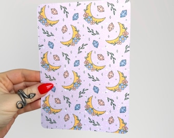 Witchy Moon and Crystals Holographic Kindle Insert | Glitter Case Insert for Readers