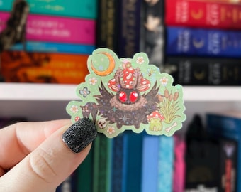 Mothman Sticker | Mothman Cottagecore Holographic Sticker | Cryptid Kindle Sticker | Vinyl Glitter Sticker | Sticker for Cryptid Lovers