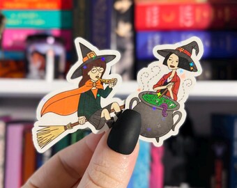 Y2K Witches Sticker | Holographic Sticker | 90’s Nostalgia Bestie Witches Kindle Sticker | Vinyl Glitter Sticker | Halloween Sticker