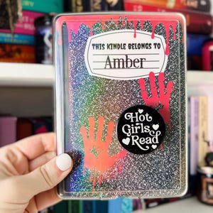 Kindle Case Insert | Holographic Case Insert for E-Readers | Custom, Personalized Spooky Kindle Insert | Bookish Gifts | Glitter Cardstock