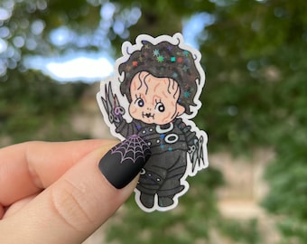 Pegatina de Halloween / Película nostálgica de Halloween, pegatina holográfica de bebé / Pegatina impermeable para portátil, pegatina para Kindle / Pegatina de vinilo con purpurina