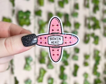 Valloween Sticker | Spooky Valentine Halloween Sticker, Broken Heart Holographic Sticker | Kindle Sticker | Vinyl Glitter Sticker