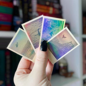 Cryptid Sighting Film Inspired Stickers | Retro Cryptid Holographic Photo Stickers | Bigfoot, Mothman, Loch Ness Monster, Alien UFO
