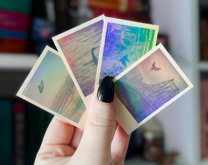 Retro Holographic Cryptid Sighting Film Inspired Stickers | Bigfoot, Mothman, Alien UFO