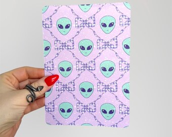 Cutie Alien Bows Holographic Kindle Insert | Glitter Case Insert for Readers