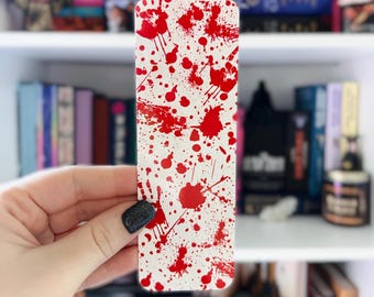 Spooky Bookmark | Blood Splatter Bookmark | Spooky Gifts | Bookish Gifts |Spooky Bookish Merch | Bookmark for Thriller, Horror Readers