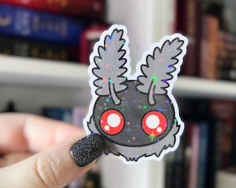 Mothman Sticker | Mothman Holographic Sticker | Cryptid Kindle Sticker | Vinyl Glitter Sticker | Sticker for Cryptid Lovers