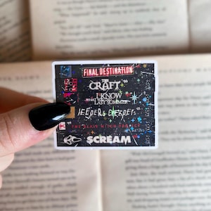 VHS Sticker | Halloween Scary Movies Holographic Sticker Stack | Waterproof Laptop, Kindle Sticker | Vinyl Glitter Nostalgic Sticker