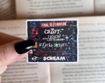 VHS Sticker | Halloween Scary Movies Holographic Sticker Stack | Waterproof Laptop, Kindle Sticker | Vinyl Glitter Nostalgic Sticker