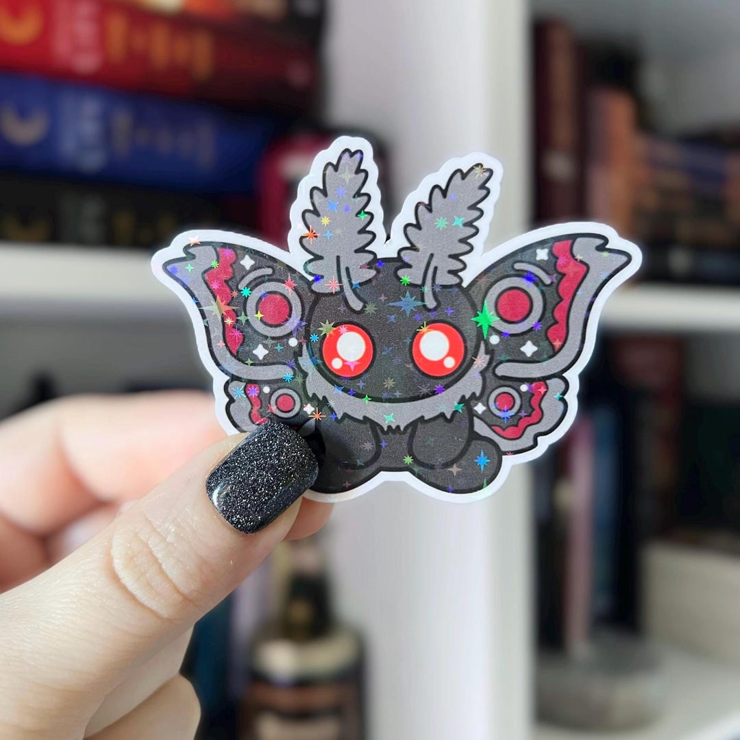 Mothman Sticker | Mothman Holographic Sticker | Cryptid Kindle Sticker ...