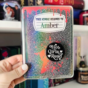 Kindle Case Insert | Holographic Case Insert for E-Readers | Custom, Personalized Spooky Kindle Insert | Bookish Gifts | Glitter Cardstock