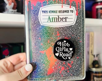 Kindle Case Insert | Holographic Case Insert for E-Readers | Custom, Personalized Spooky Kindle Insert | Bookish Gifts | Glitter Cardstock