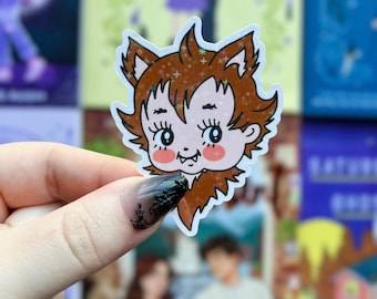 Holographic Werewolf Baby Halloween Sticker | Glitter Vinyl Sticker