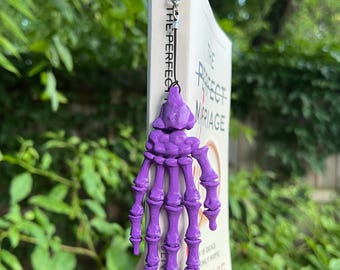 Skeleton Bookmark | Purple Halloween Hook Bookmark | Halloween, Spooky Book Lover Gift | Spooky Gifts | Bookish Gifts | Bookish Merch