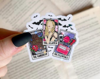 Vampire Sticker | Nostalgic Vampire Slayer Holographic Sticker | Waterproof Laptop, Kindle Sticker | Vinyl Halloween Tarot Card Sticker