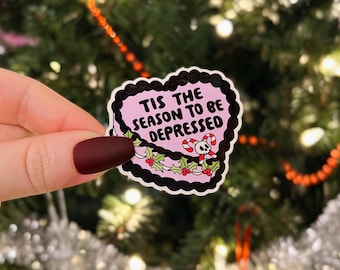 Spooky Christmas Sticker | Summoning the Holiday Spirit Sticker | Waterproof Laptop, Kindle Sticker | Glossy Vinyl Sticker | Ouija Sticker