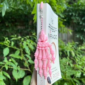 Skeleton Bookmark | Pink Halloween Hook Bookmark | Halloween, Spooky Book Lover Gift | Spooky Gifts | Bookish Gifts | Bookish Merch