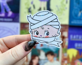 Holographic Mummy Baby Halloween Sticker | Glitter Vinyl Sticker