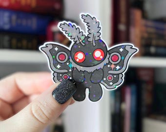 Mothman Sticker | Mothman Holographic Sticker | Cryptid Kindle Sticker | Vinyl Glitter Sticker | Sticker for Cryptid Lovers