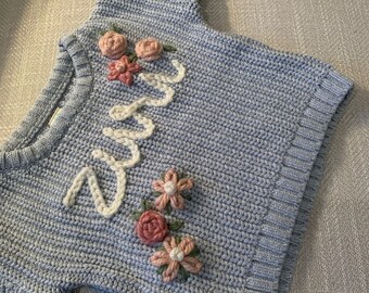 Custom Baby Hand Embroidered Knit Sweater