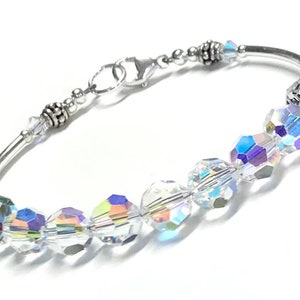 Crystal AB Bracelet - Sterling Silver - Bracelet for Women - Gift for Her - 7.25 Inch Bracelet - Bracelet for Bride