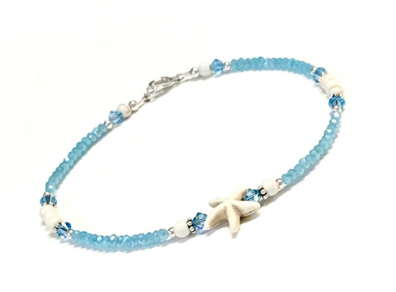 Ankle Bracelet - Beach Anklet - Anklet for Women - Starfish Anklet - Starfish Jewelry - 9 - 10 - 11 - 12 Inch - Small to Plus Size