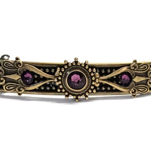 French Barrette Brass Barrette Amethyst Crystals Etsy