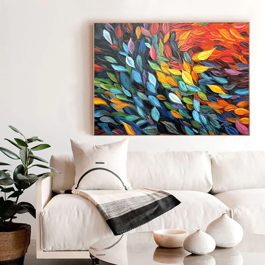 Large Colorful Abstract Painting Original Colorful Painting on Canvas ...