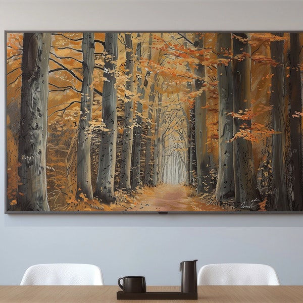 Autumn Leaves in a Forest | Falling Leaves | Wall Art | Home Decor Idea | Housewarming gift