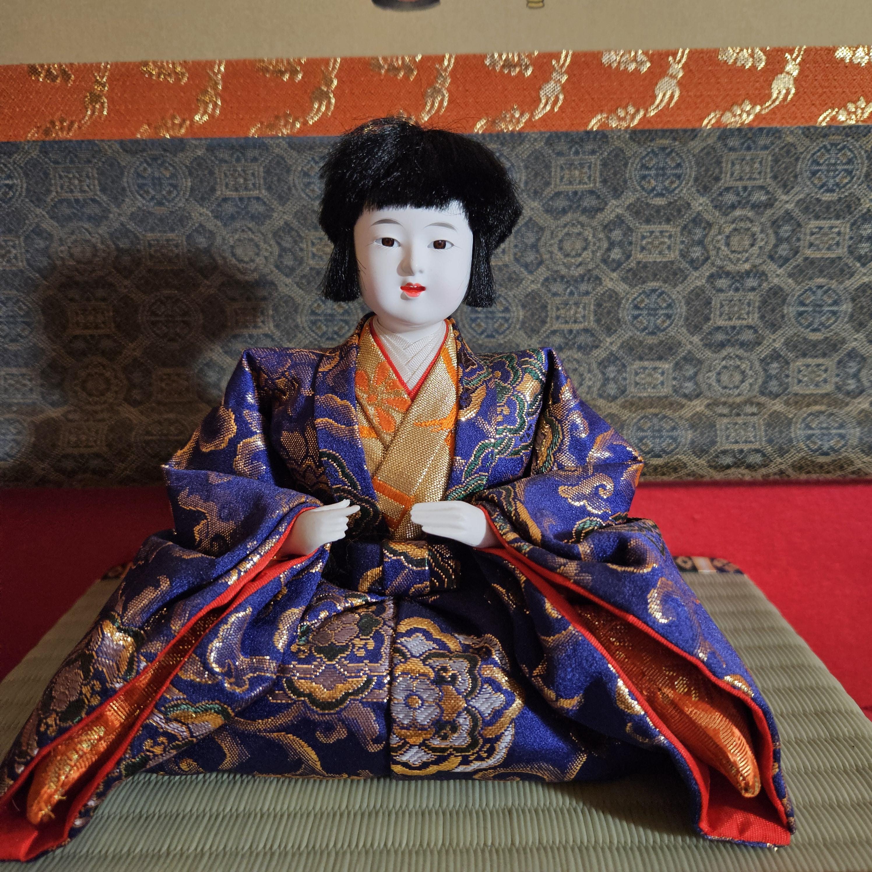 Gorgeous Vintage Hina Doll With Stand, Hina Matsuri Ningyo
