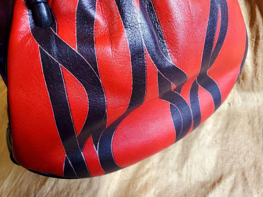 Vintage Red Kimono Handbag and Zori Sandal Set, Japanese Matching
