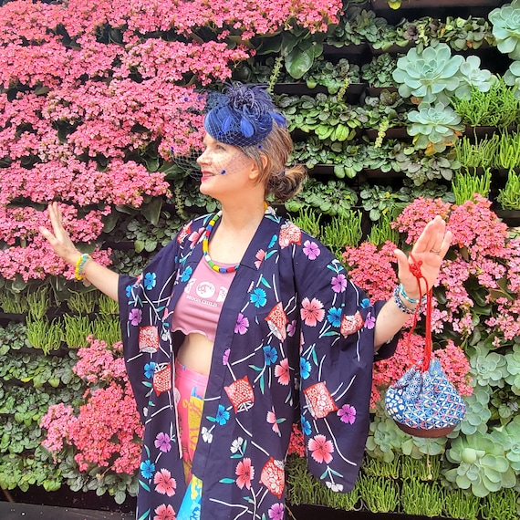 Pretty Floral Kimono Cardigan, Womens Floral Yuka… - image 1