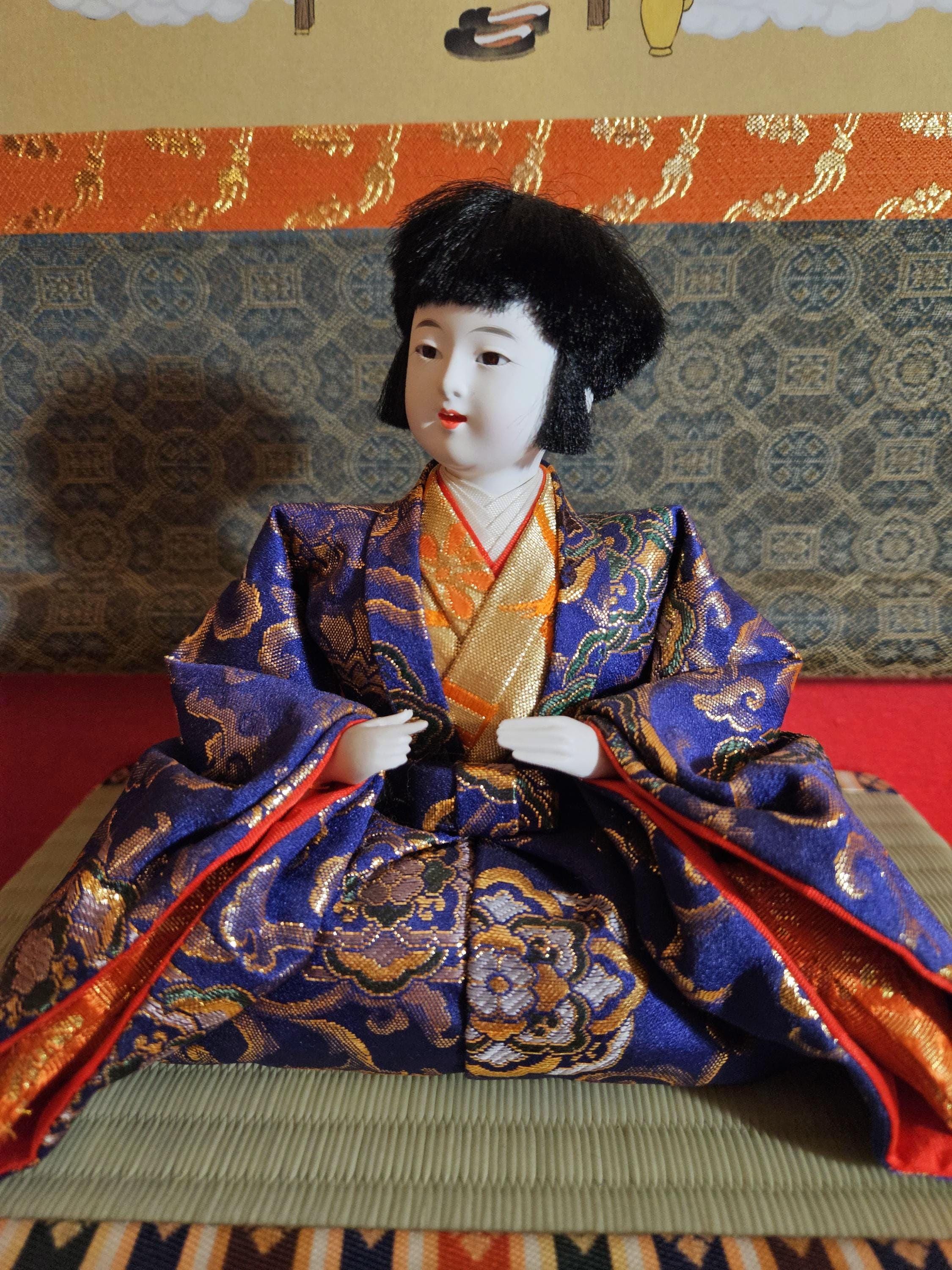 Gorgeous Vintage Hina Doll With Stand, Hina Matsuri Ningyo