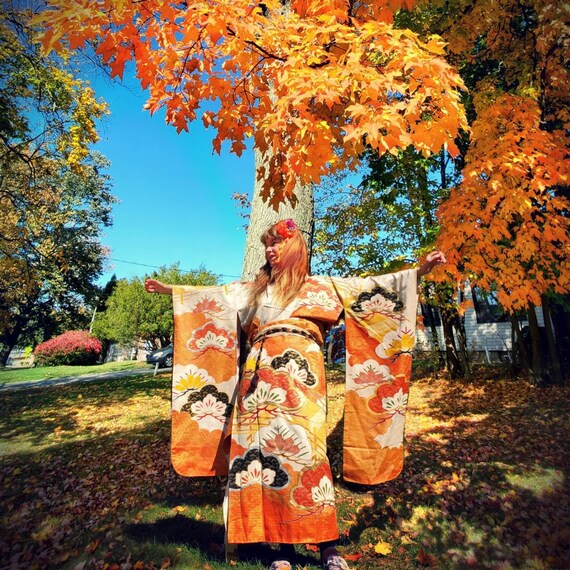 Vintage Wedding Kimono- Womens Fancy Silk Kimono-
