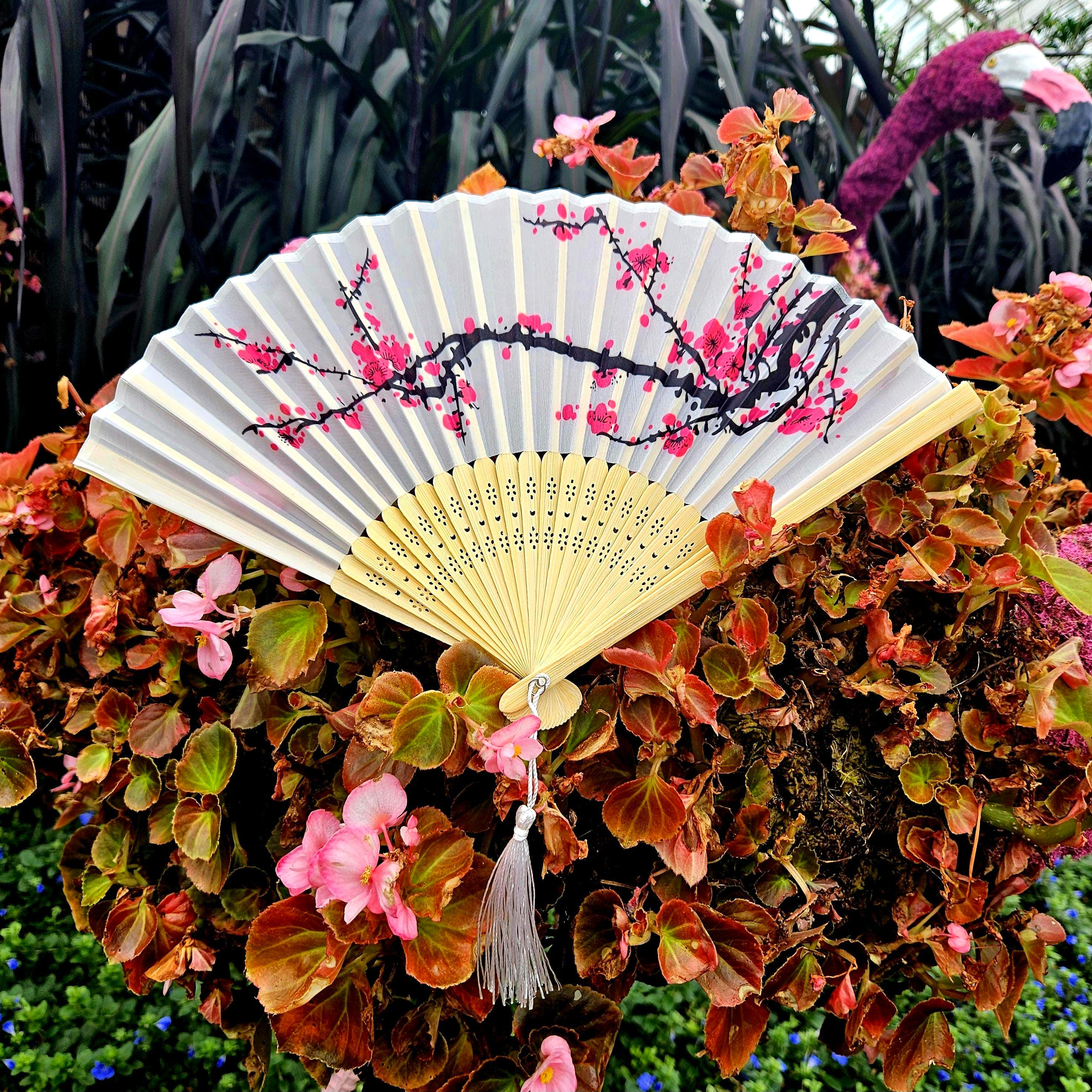 Vintage Chinese Japanse Stof Bloemen Gesponnen Zij... - Vicedeal