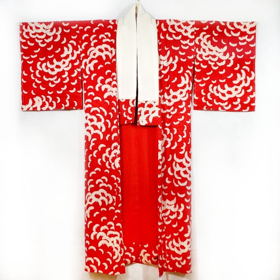 Gorgeous Japanese Juban Kimono, Vintage Silk Naga… - image 3