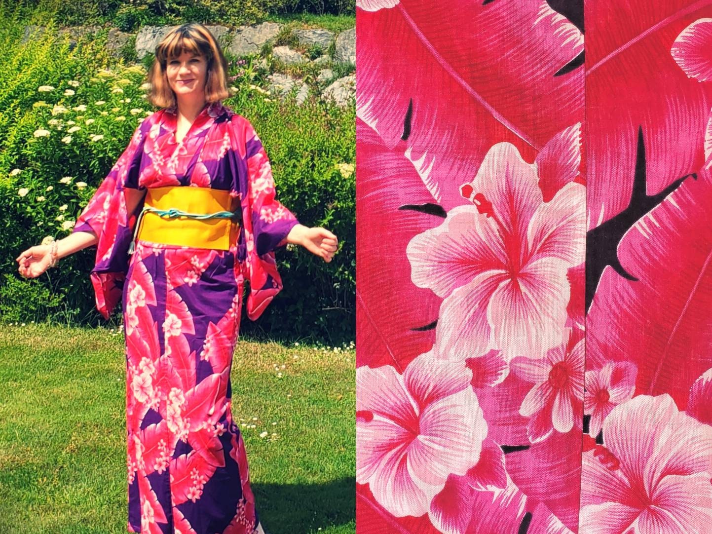 Treat ürself vintage lace Yukata ピンク