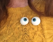 Two Eyeball pins, fun backpack accessory, puppetize anything