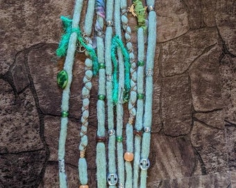 Seafoam Mermaid 18" Long Pair Dread Clips