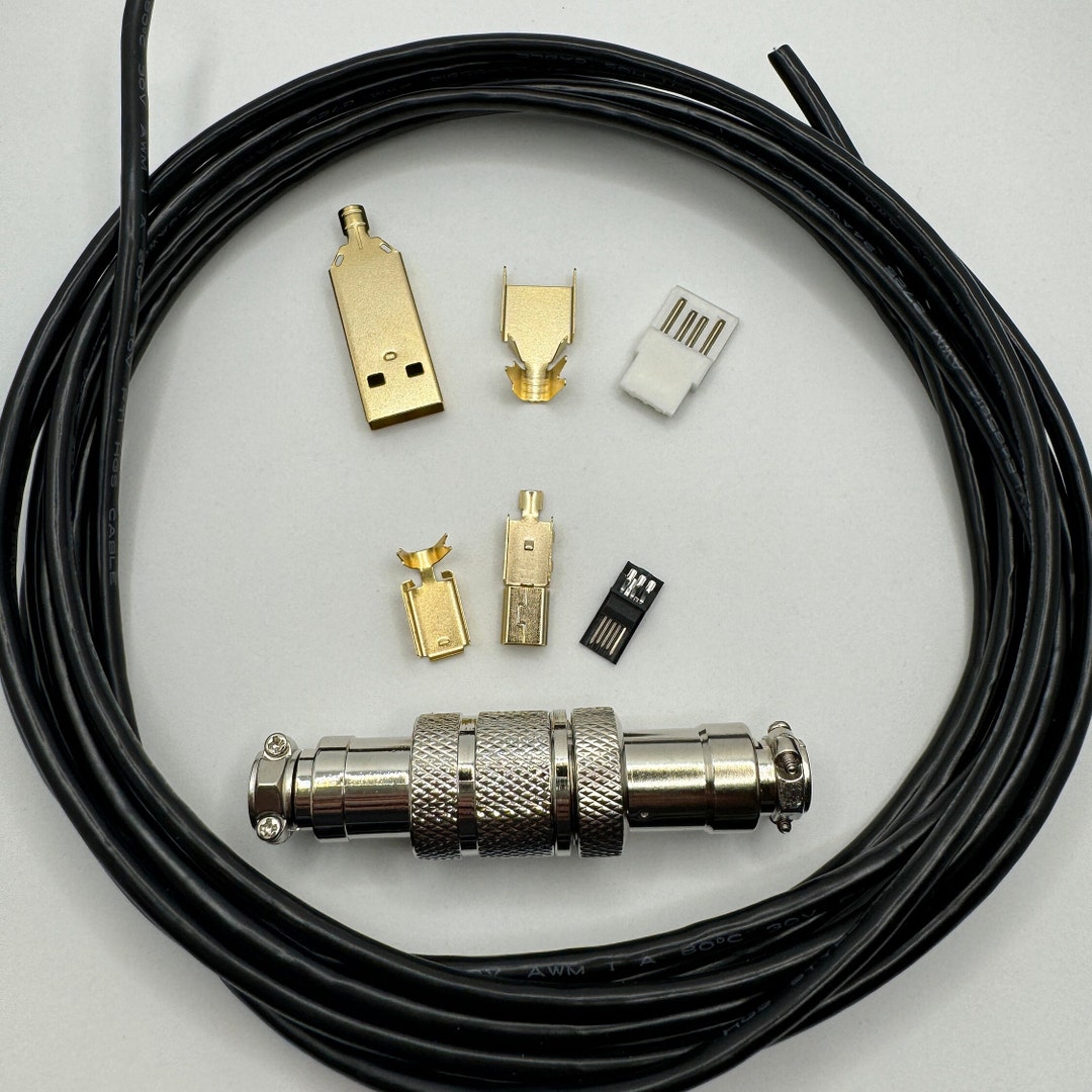 Custom Gold USB Mini Cable Kit DIY Cable 10 Feet Connectors GX 16 ...