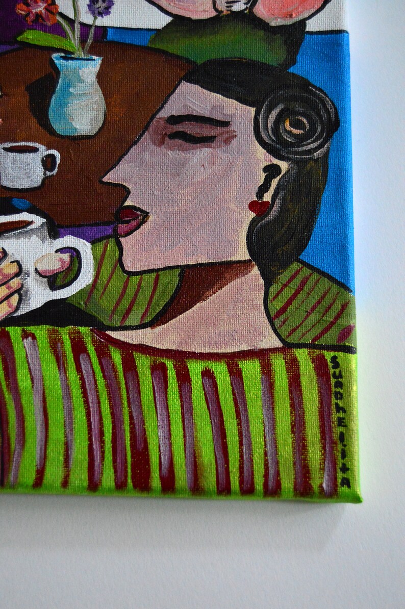 woman closer view. Signatureon canvas