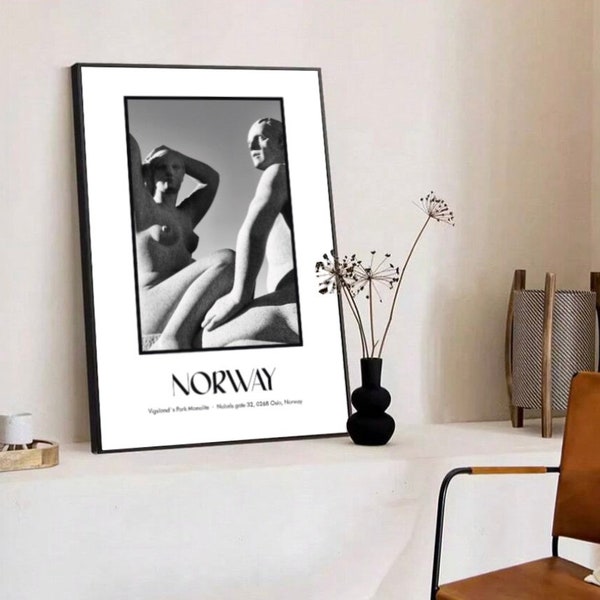 Printable Norway Art, Norway wall art, Classy and elegant, Oslo art photography to print, black and white.